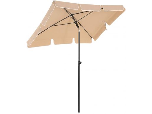 Rechthoekige parasol  - kantelbaar zonnescherm - UPF 50+ bescherming - 2x1,25 m - taupe