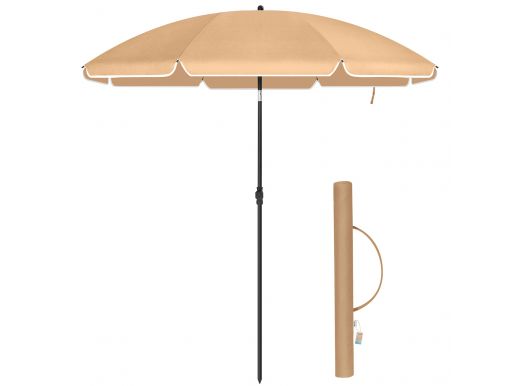 Parasol - Ø 180 cm - achthoekig - kantelbaar - met draagtas - taupe