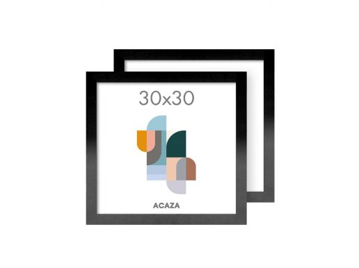 Acaza Fotokader - Fotolijst - Set van 2 - 30x30cm - MDF hout - Zwart